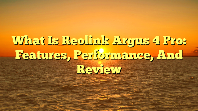 What Is Reolink Argus 4 Pro: Features, Performance, And Review