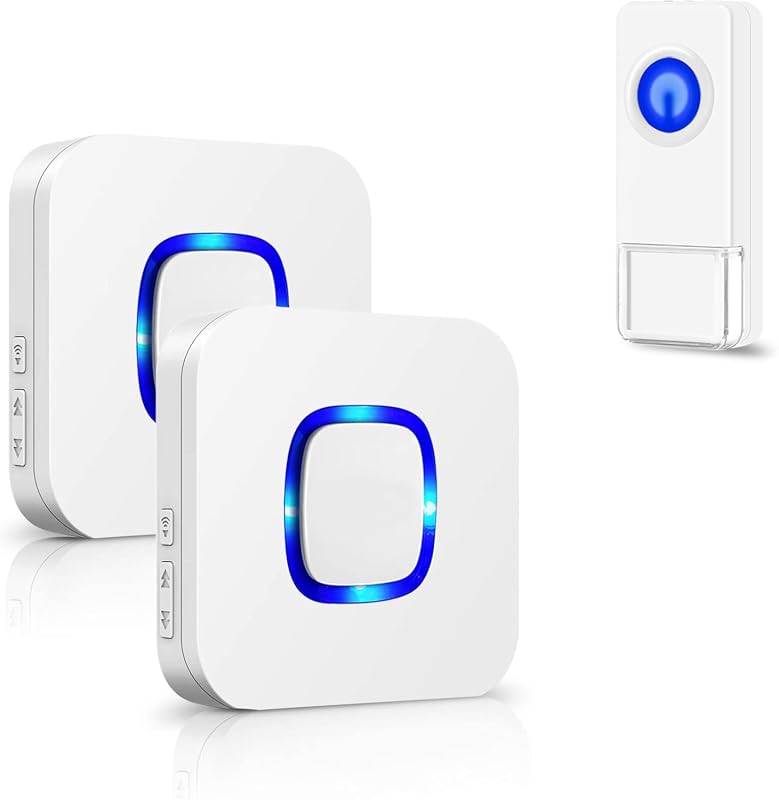 Wireless Doorbell Chime with 1 Remote, 2 Plug-In Receivers, 1000ft Range, Waterproof