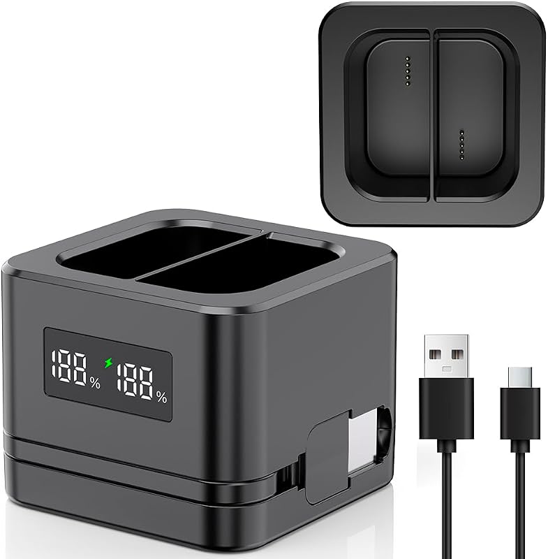 Upgraded Dual Charging Battery Charger with LED Digital Display for Ring Cameras