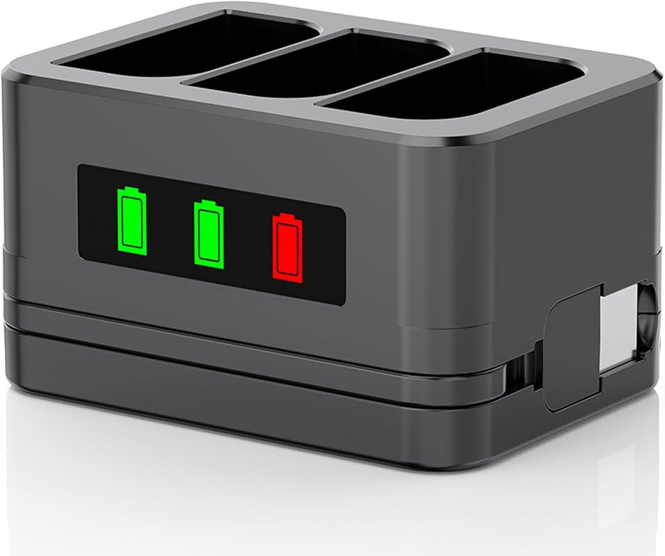 3-Slot Charging Dock for Ring Doorbell and Camera Batteries, Fast Multi-Battery Charger