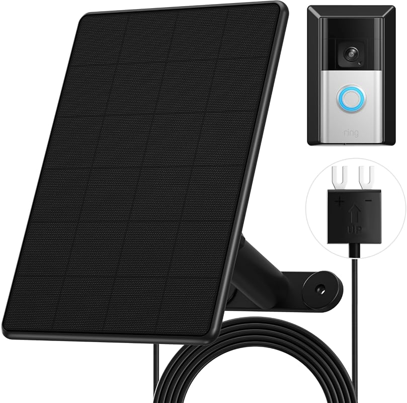 Ring Solar Panel Charger for Doorbell 3, 3 Plus, 4, Battery Doorbell Plus and Pro
