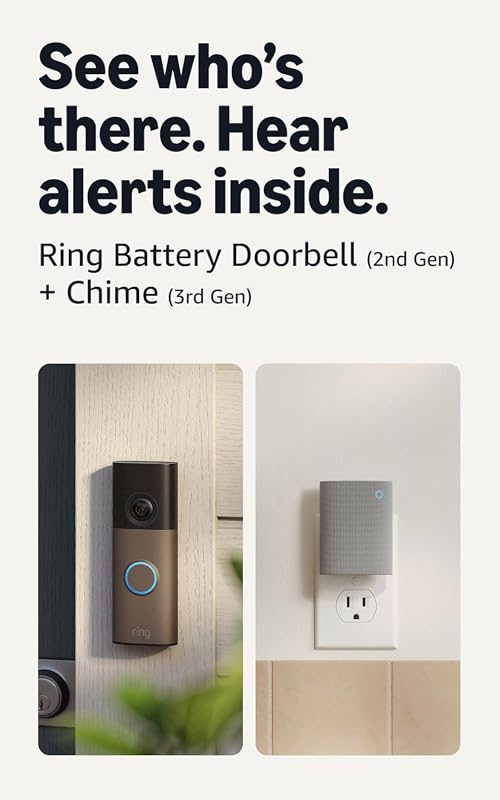 Ring Battery Doorbell Newest Model with Chime, Matte Mocha
