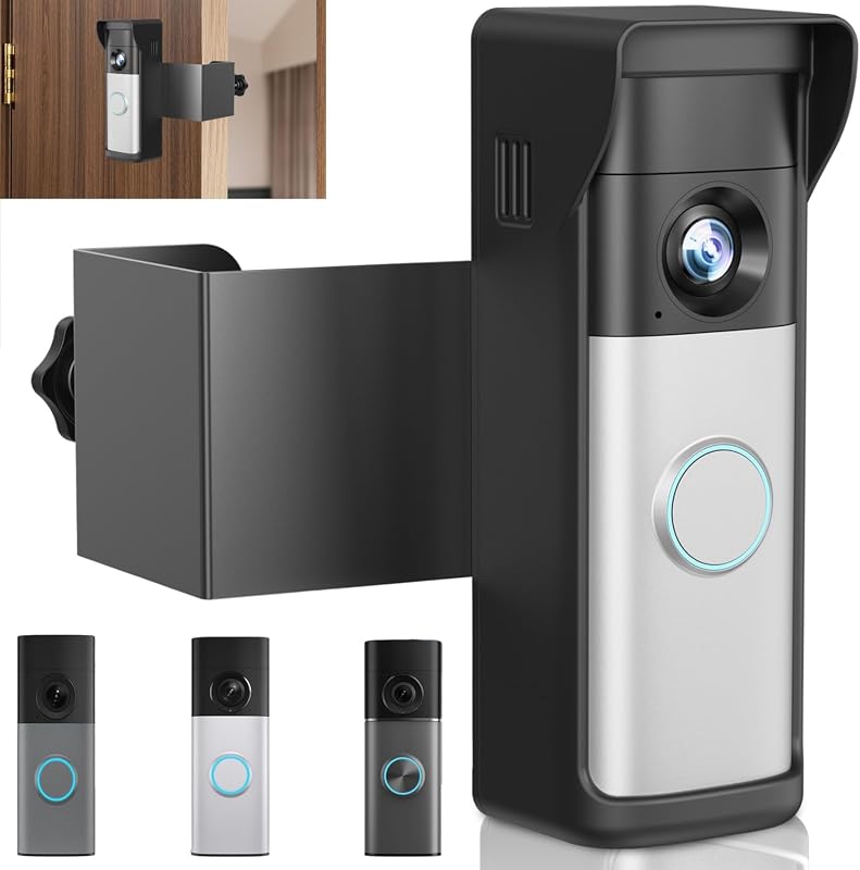 Anti-Theft No-Drill Doorbell Mount for Ring Battery Doorbell Plus Pro 2026 with Rain Cover