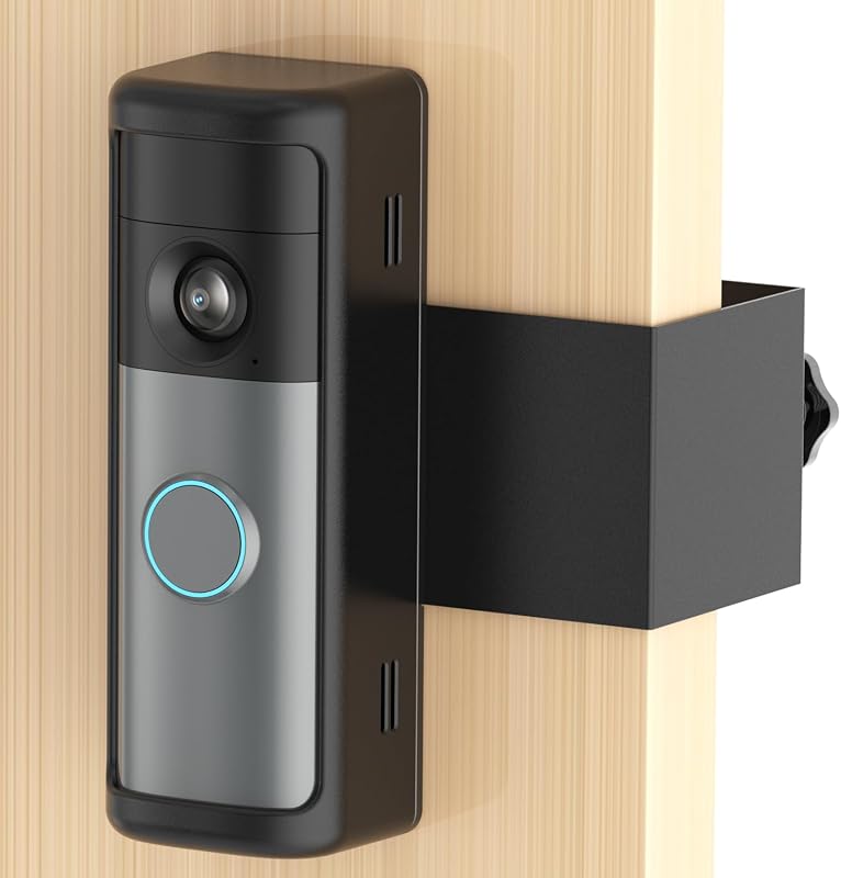 No-Drill Ring Doorbell Mount with Rain Cover, Anti-Theft Bracket for Battery Doorbells