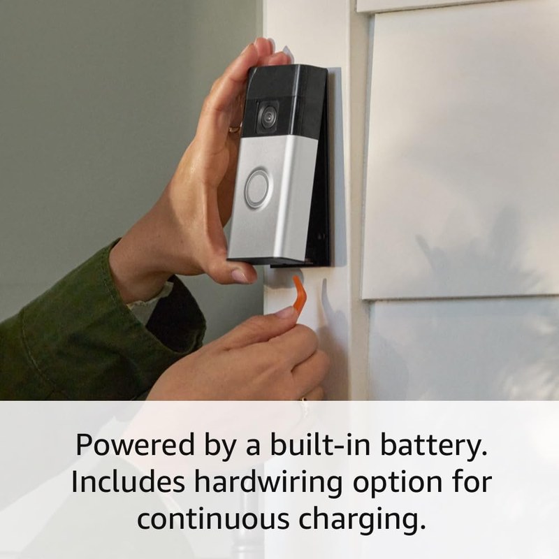 Step-by-step Ring Battery Doorbell installation with tools, mounting bracket, and device setup