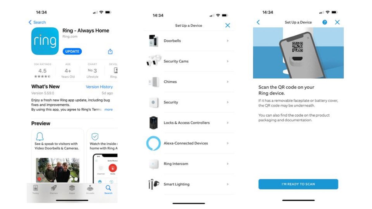 DecatHome smart home security setup showing Wi‑Fi connection, app setup, and account security requirements