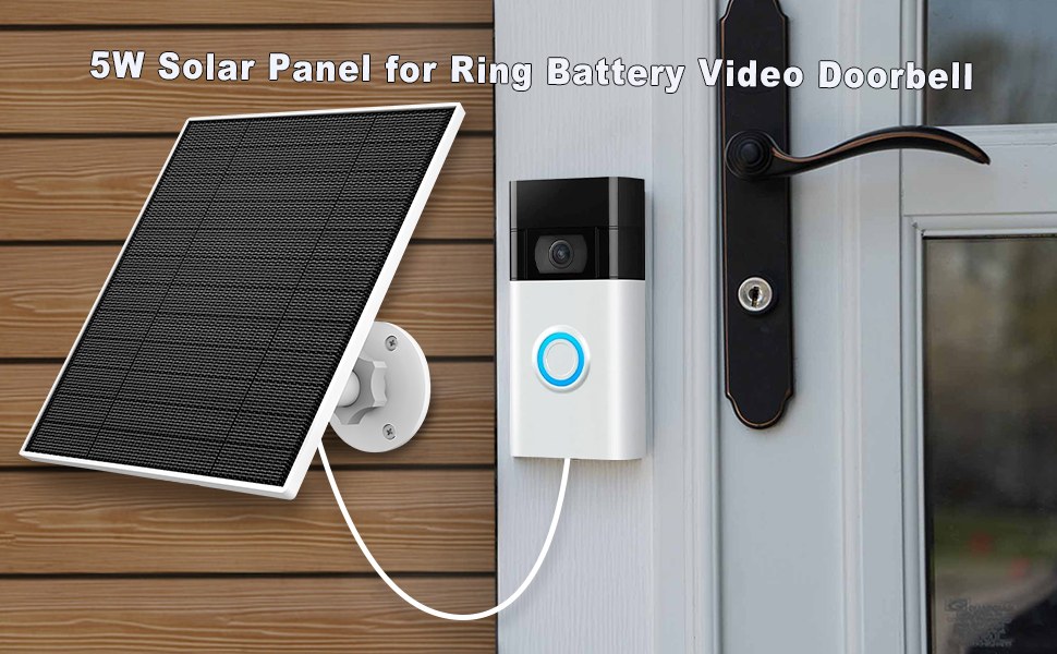 DecatHome Smart Home Security comparison image showing a Ring battery doorbell with solar charger and battery options