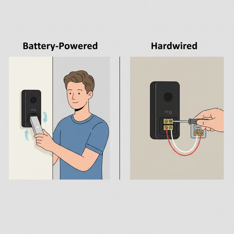 DecatHome smart home security image showing installation, setup, and maintenance comparison for doorbells