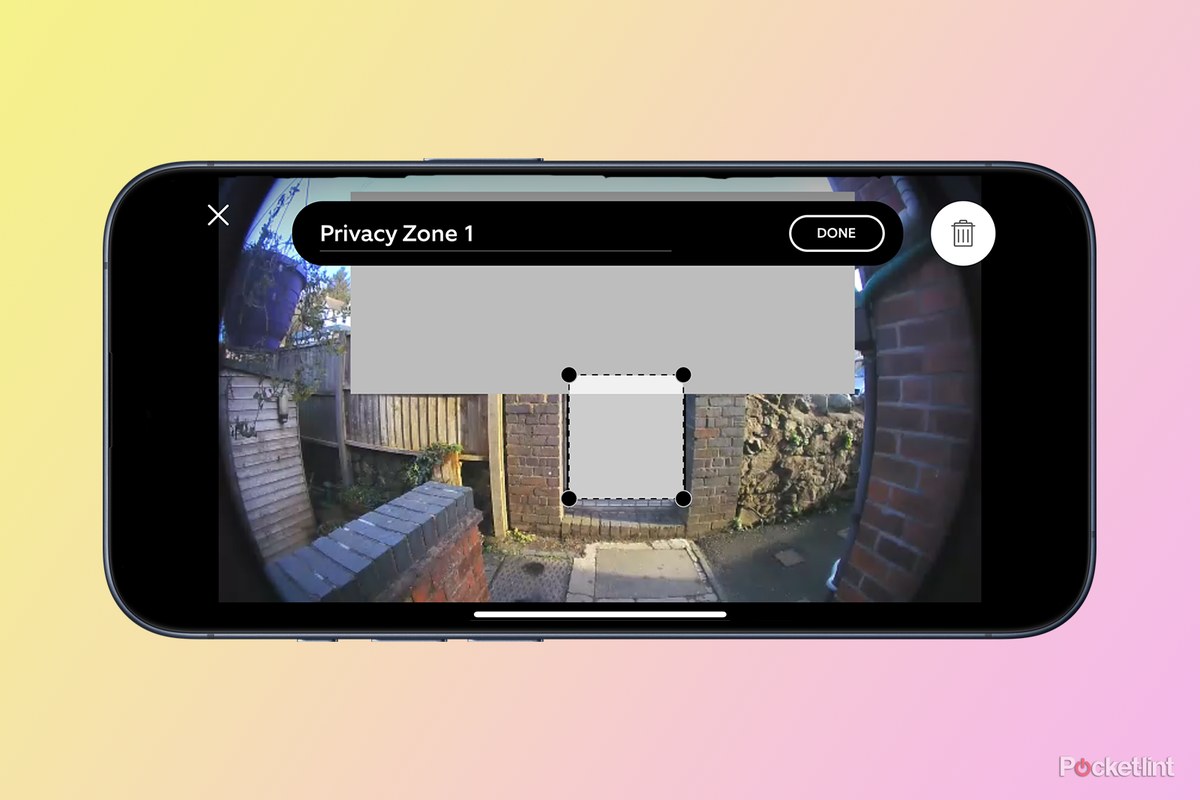 DecatHome smart home security settings showing privacy, audio, and neighbor notification considerations