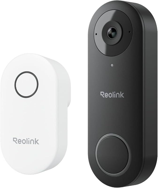 REOLINK 2K 5MP Wired WiFi Video Doorbell Camera, 180° View with Chime