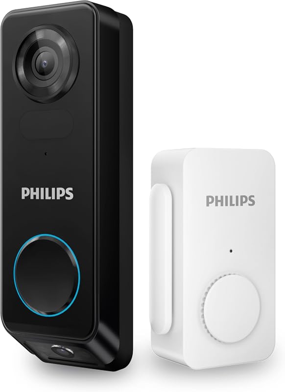 Philips Dual Camera Wireless Video Doorbell, Smart Home Security Door Camera