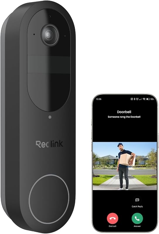 REOLINK Battery Video Doorbell 2K Wireless Outdoor Camera with Dual-Band WiFi
