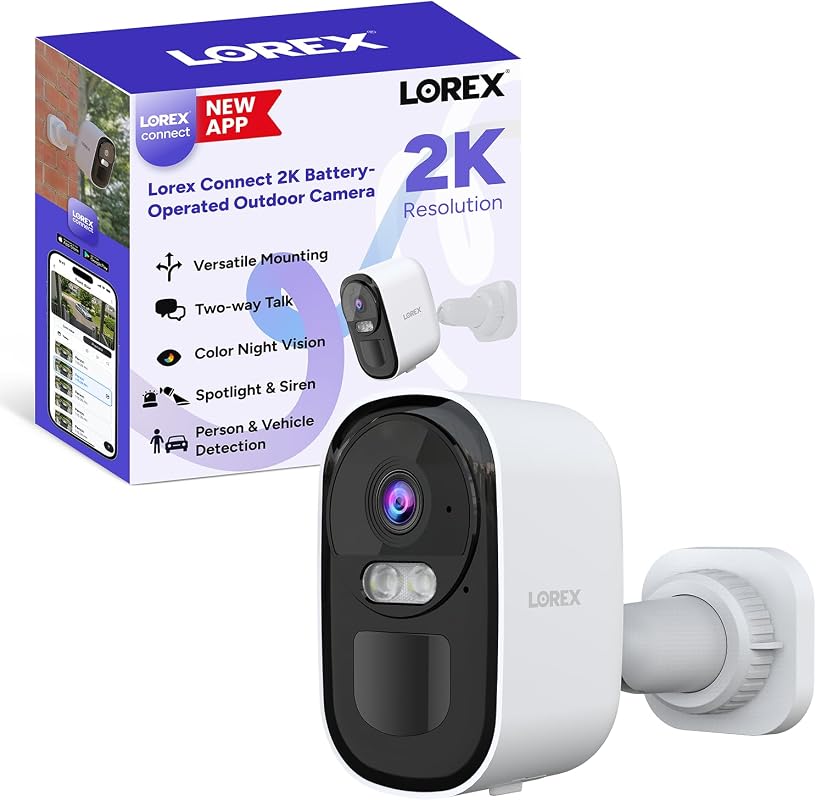 Lorex Connect 2K Wi-Fi Battery-Powered Wire-Free Camera with New App