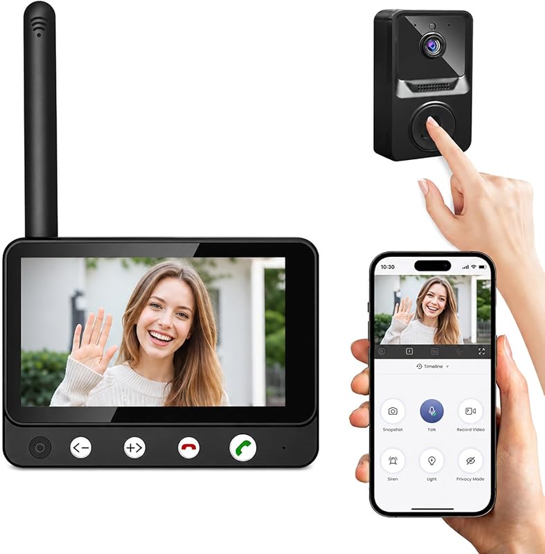 Smart WiFi Video Doorbell with HD night vision, two-way audio, and cloud storage