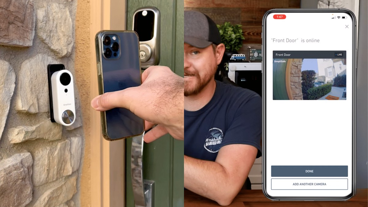 Step-by-step SimpliSafe video doorbell installation showing mounting, wiring, and setup for homeowners