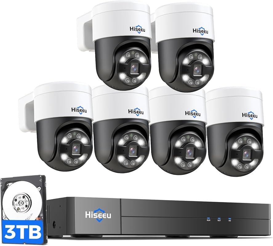 Hiseeu 4K PoE PTZ security camera system with auto tracking