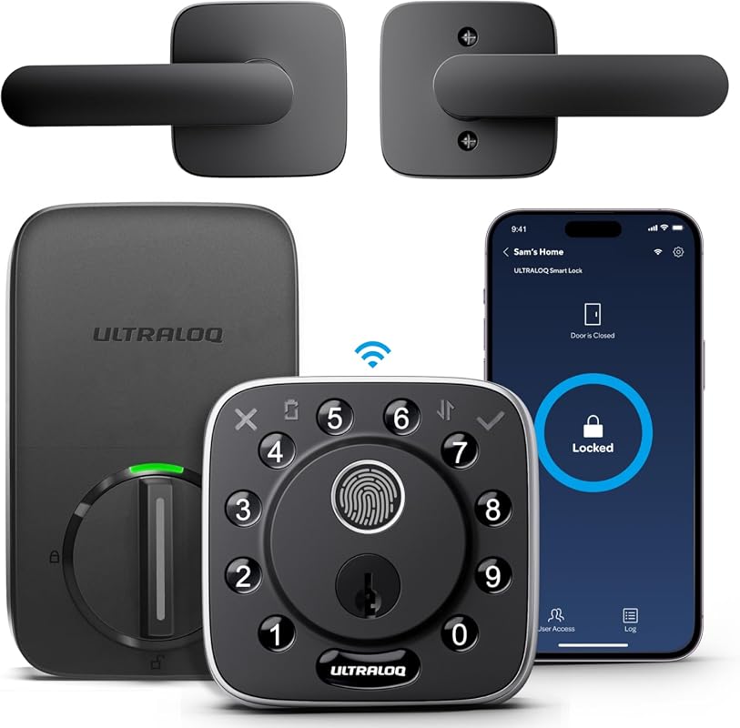 ULTRALOQ Bolt Fingerprint WiFi Smart Lock with handle