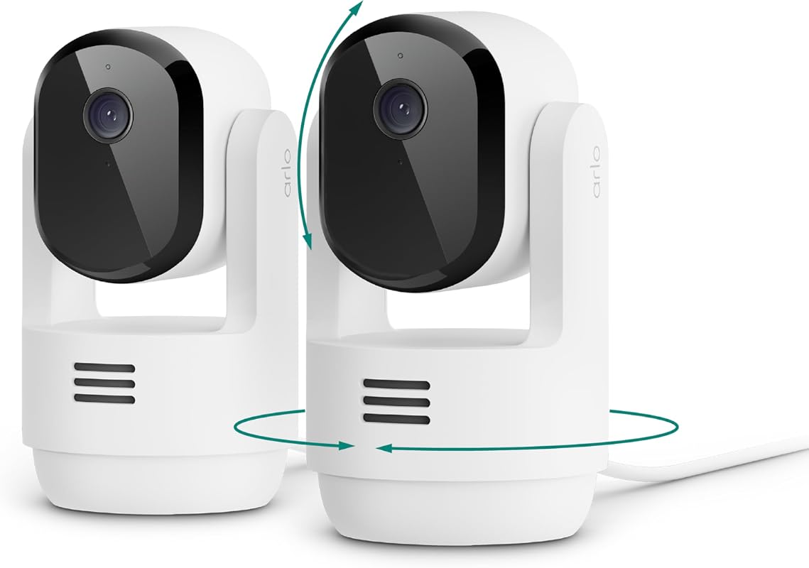 Arlo Essential Indoor Pan-Tilt-Zoom Security Camera 2-Cam Pack