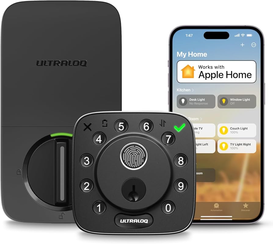 ULTRALOQ Bolt Fingerprint WiFi Smart Lock for Apple Home