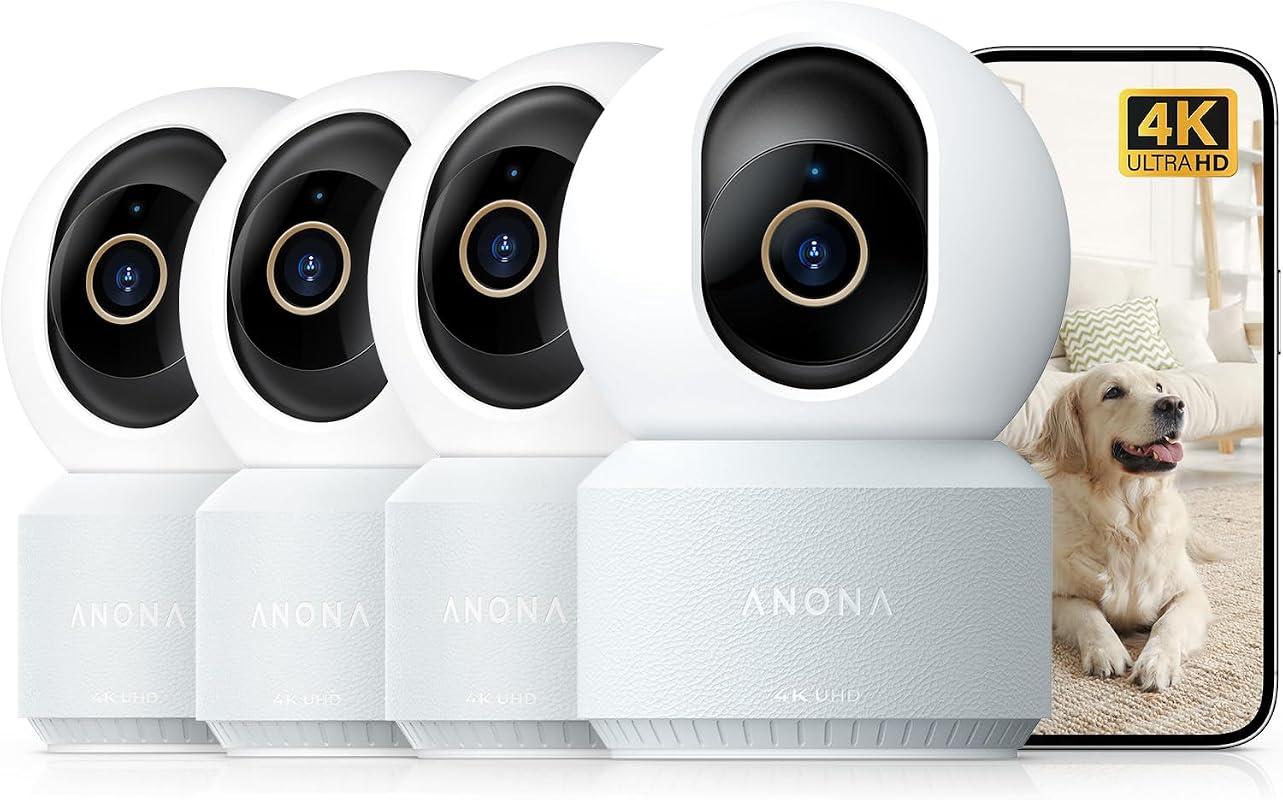 Anona 4K UHD pan-tilt indoor security camera 4-pack